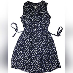 GAP Navy Floral Midi Dress